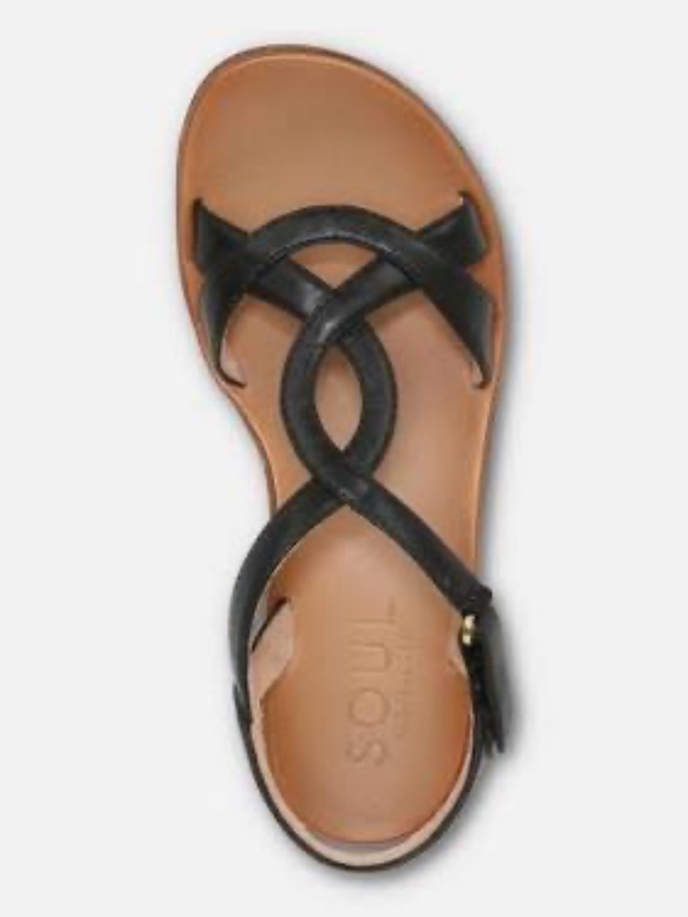 SOUL Solo Sandal Sandals (Black Synthetic/Fabric) Strappy Style, Roun